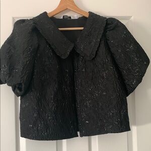 &otherstories black button down collared blouse